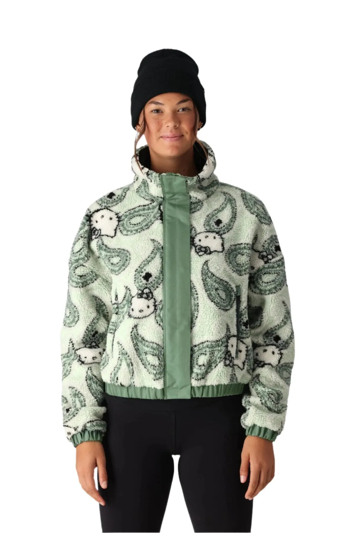 686 Women's Outpost Sherpa Jacket Hello Kitty/Cypress Green