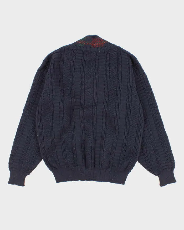 80's Vintage Men's Navy Pendleton V Neck Sweater - L