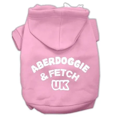 Aberdoggie Uk Screenprint Pet Hoodies Light Pink Size Lg (14)