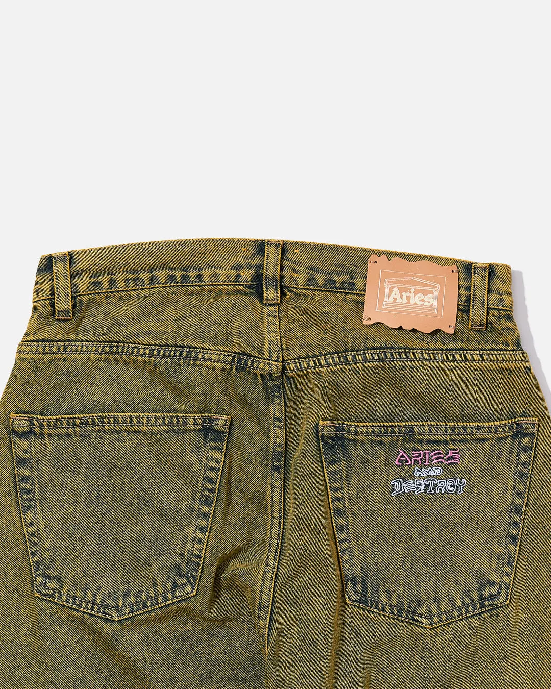 Acid Wash Batten Jean - Gold