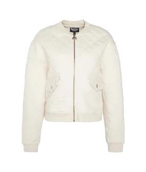 Alicia Quilted Bomber Jacket - Cream