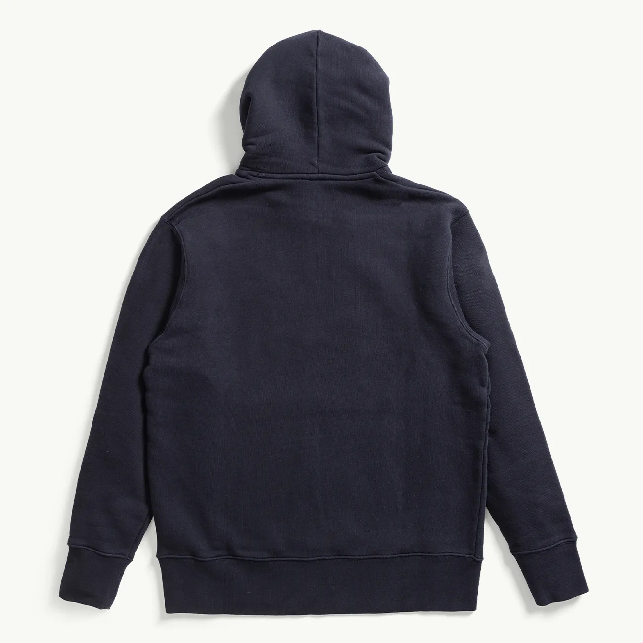 ARNE RELAXED ORGANIC CHAIN STITCH LOGO HOODIE DARK NAVY