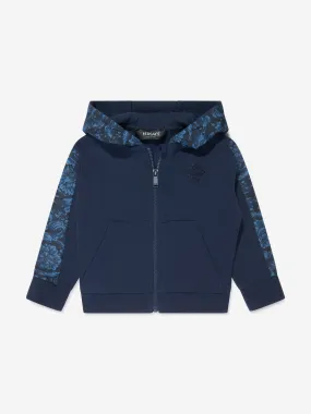 Baby Boys Barocco Logo Zip Up Top in Navy