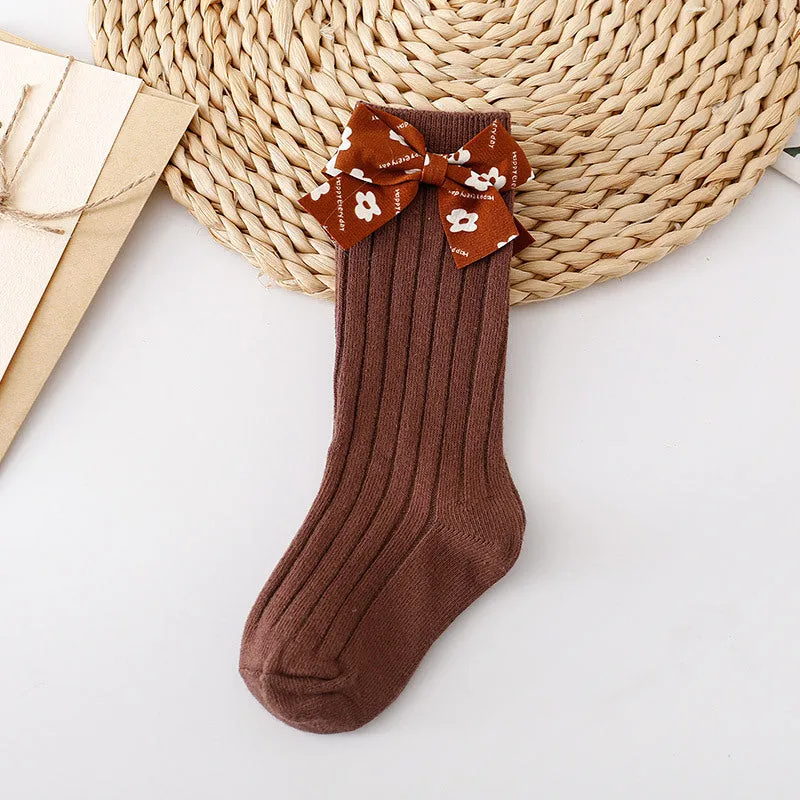 Baby Kid Girls Solid Color Bow Accessories Socks Wholesale 24011143