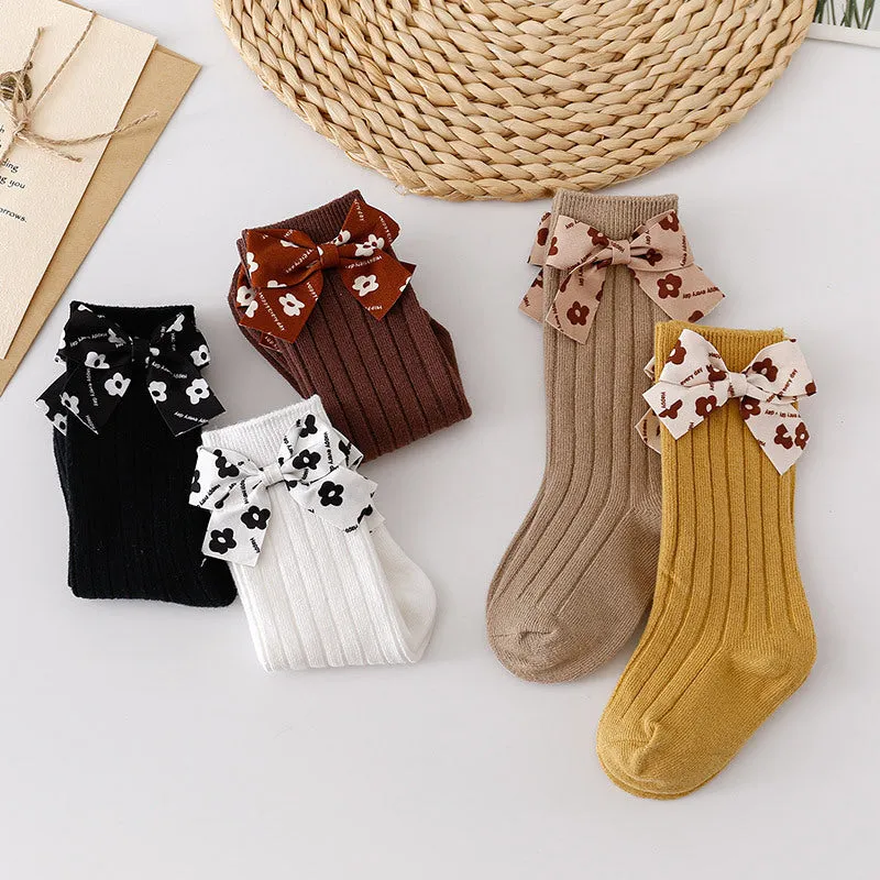 Baby Kid Girls Solid Color Bow Accessories Socks Wholesale 24011143