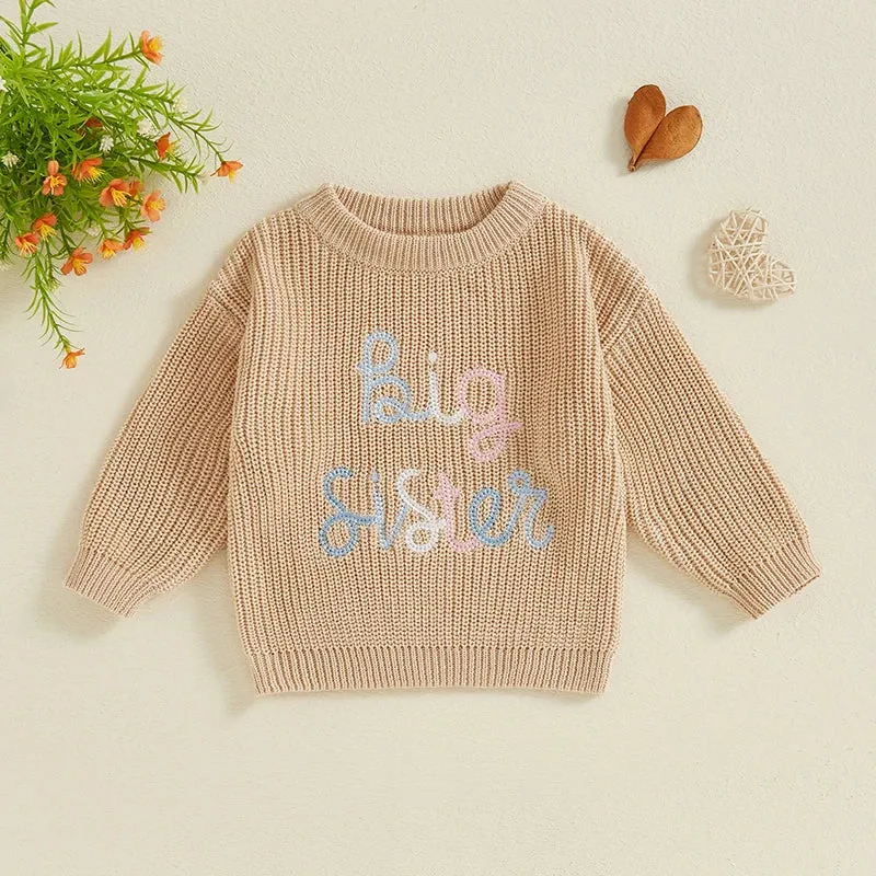 Baby Toddler Girls Deluxe Sweater - BIG SISTER