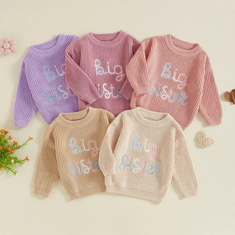 Baby Toddler Girls Deluxe Sweater - BIG SISTER