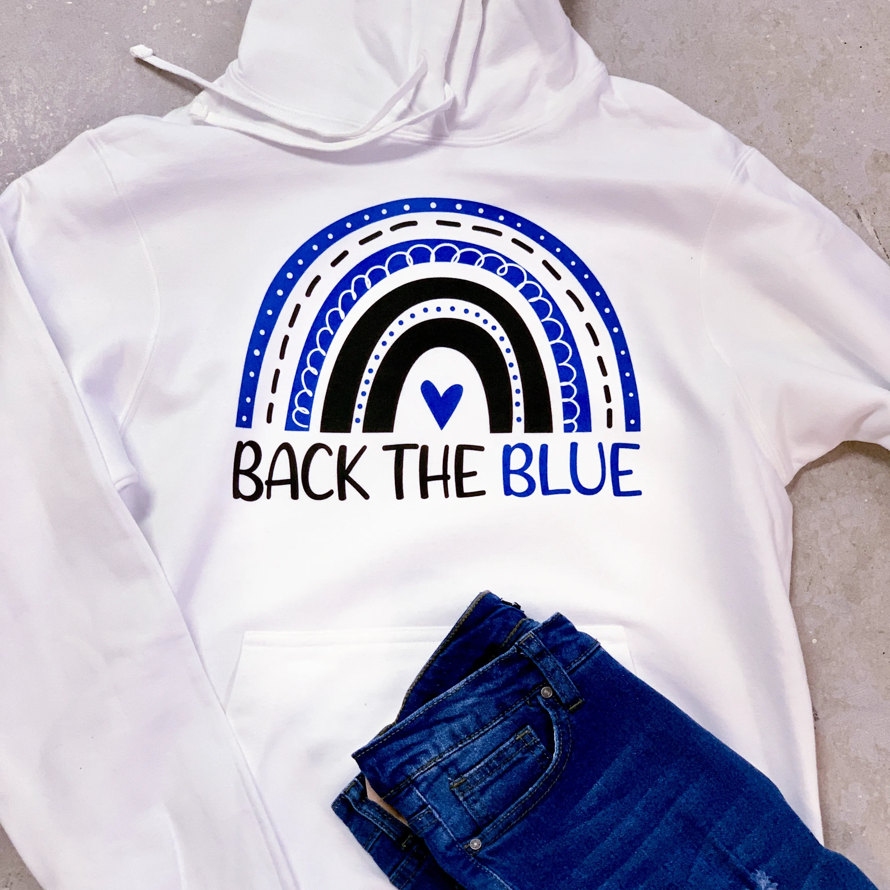 Back The Blue Rainbow Unisex Hoodie