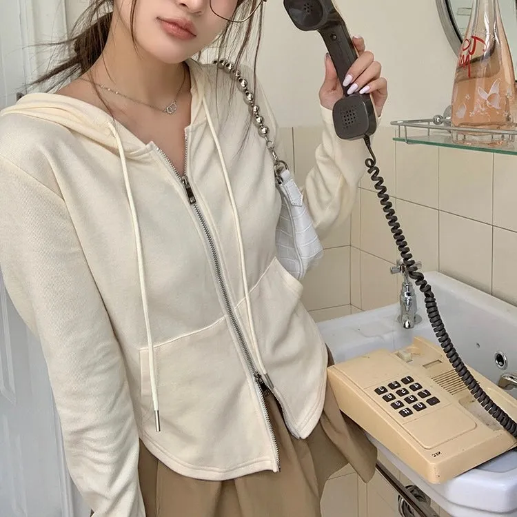 Beige Half-Zip Hoodie