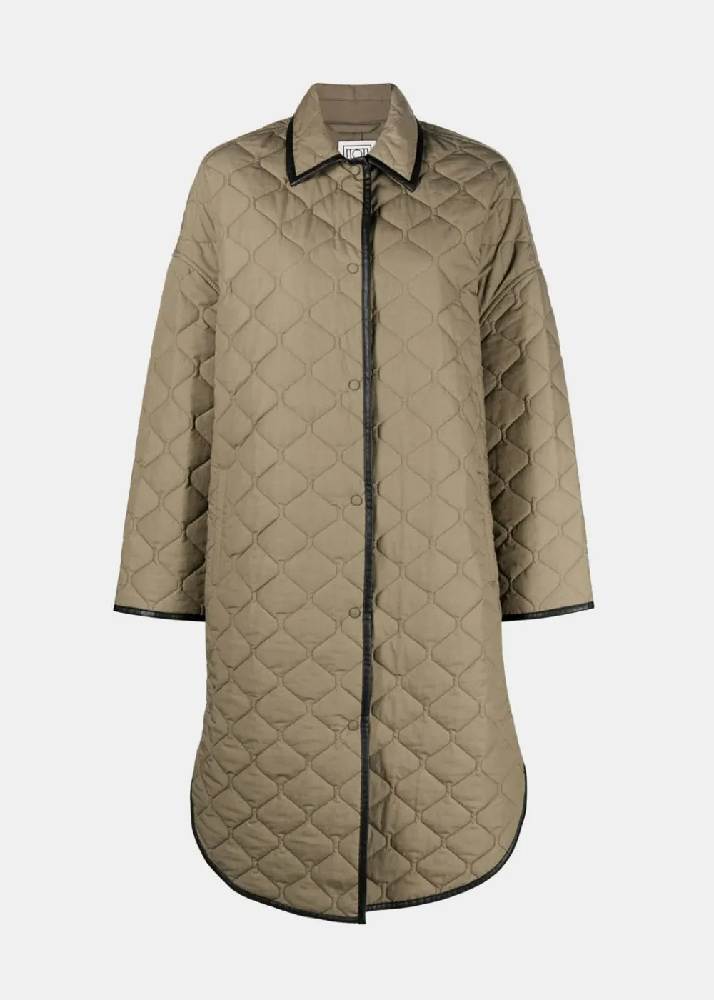 Beige Quilted Cocoon Coat