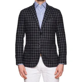 BOGLIOLI Milano "K. Jacket" Gray Gingham Plaid Wool Jacket EU 50 NEW US 40