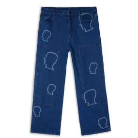 Brain Dead Logohead Denim Double Knee Utility Pant