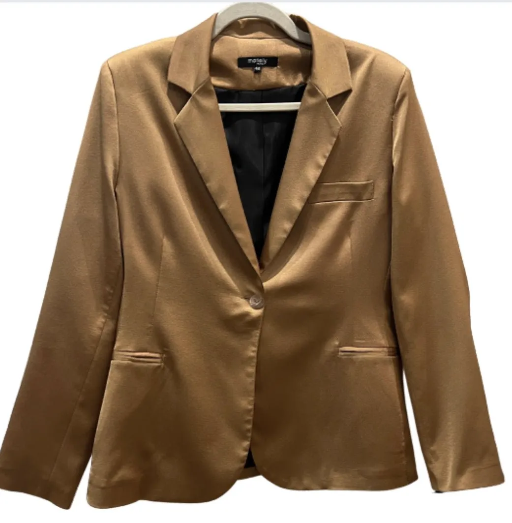 Brushed Bronze Satin Blazer