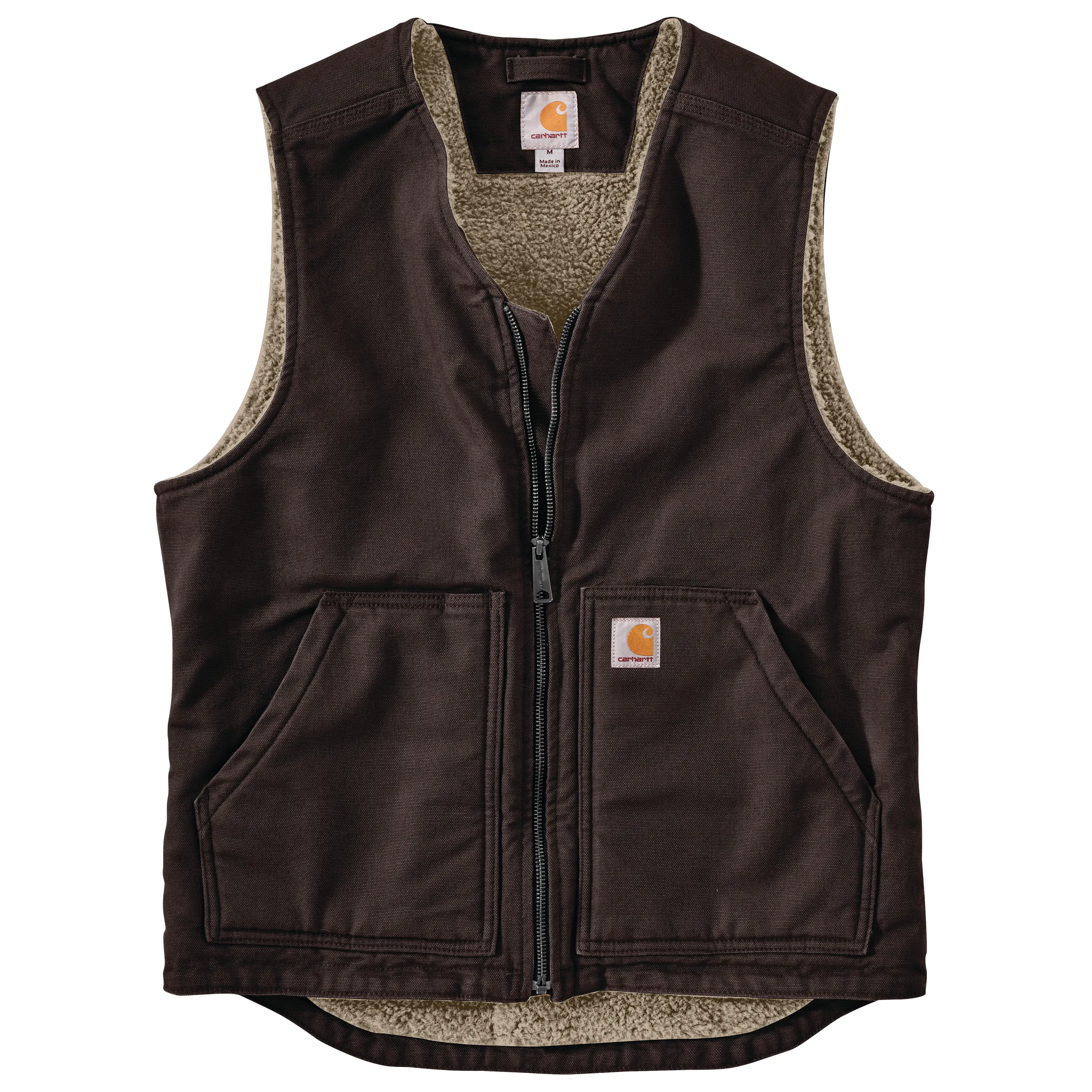 Carhartt Men's Relaxed Fit Washed Duck Sherpa-Lined Vest