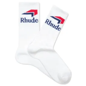 Chevron Logo Sock - White/Navy