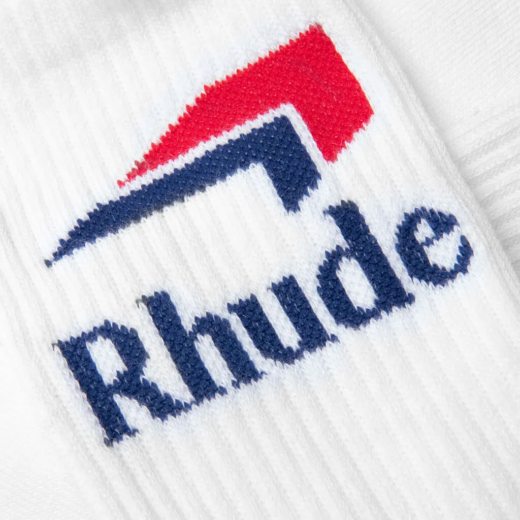 Chevron Logo Sock - White/Navy