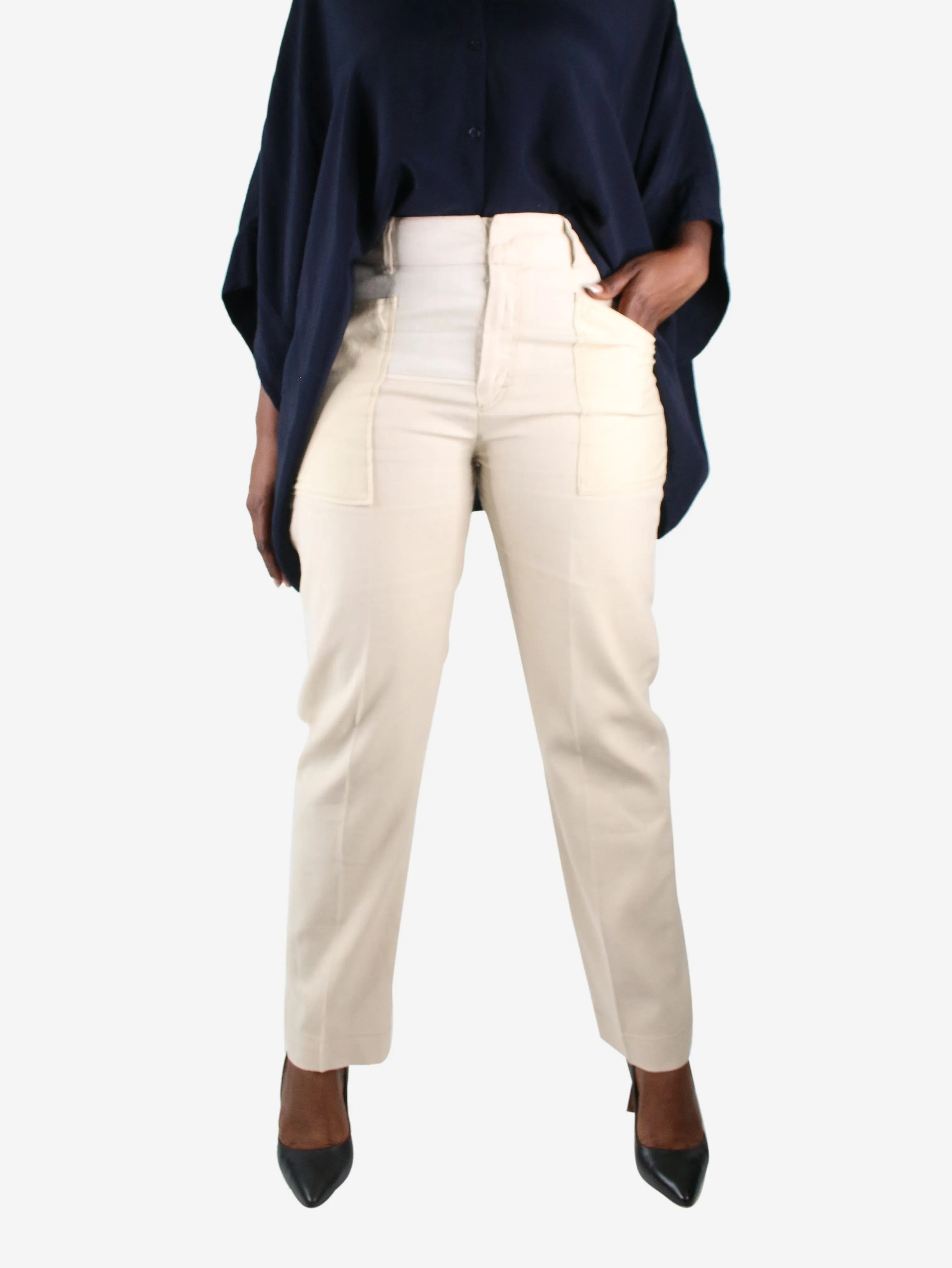 Cream pocket trousers - size FR 42