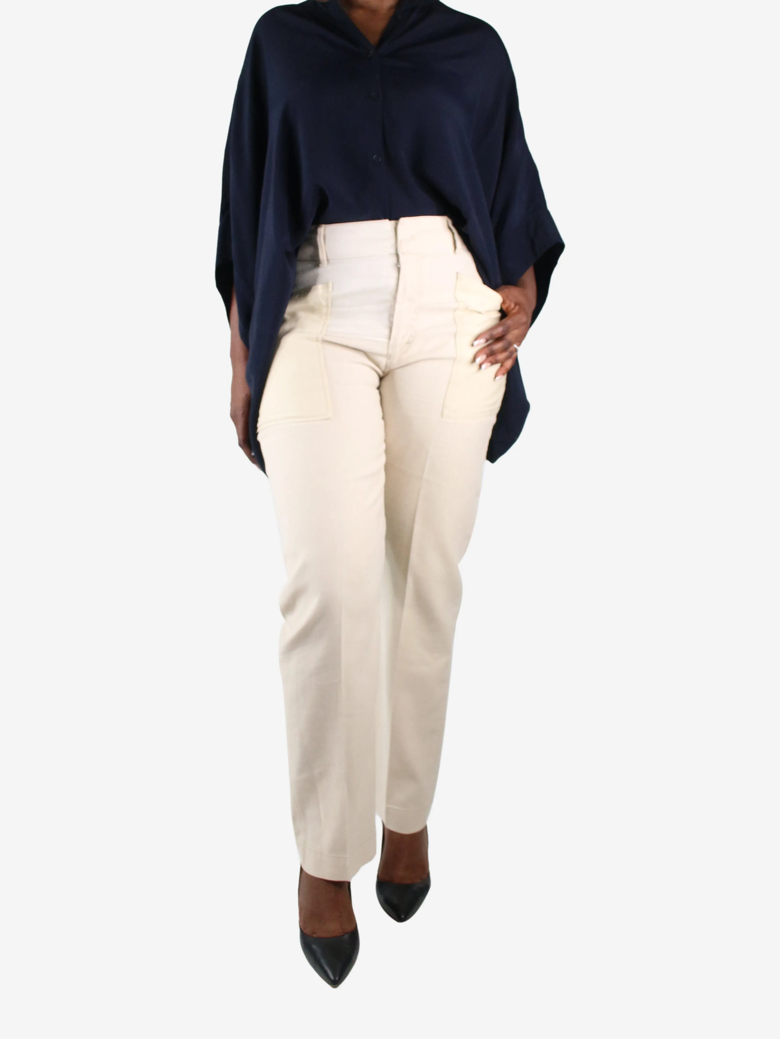 Cream pocket trousers - size FR 42