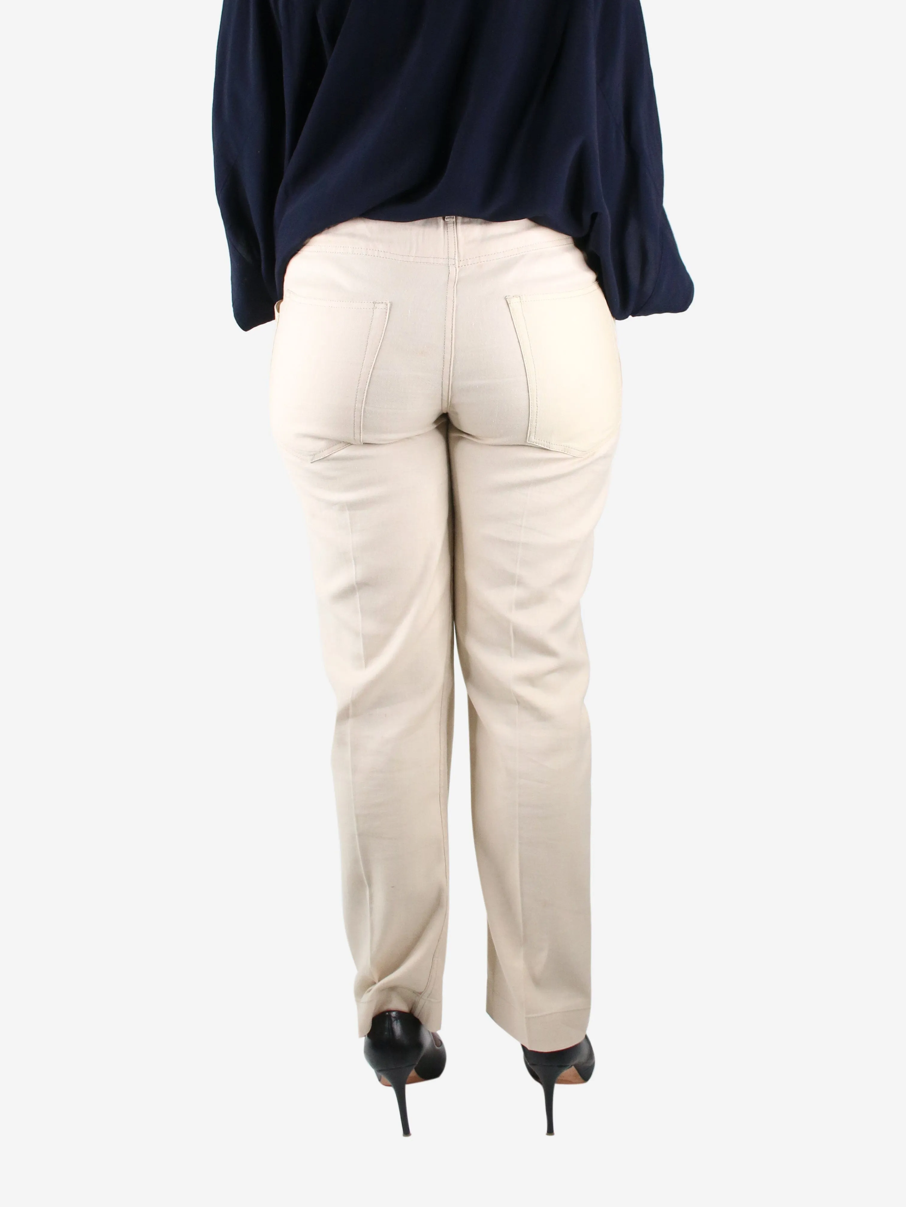 Cream pocket trousers - size FR 42