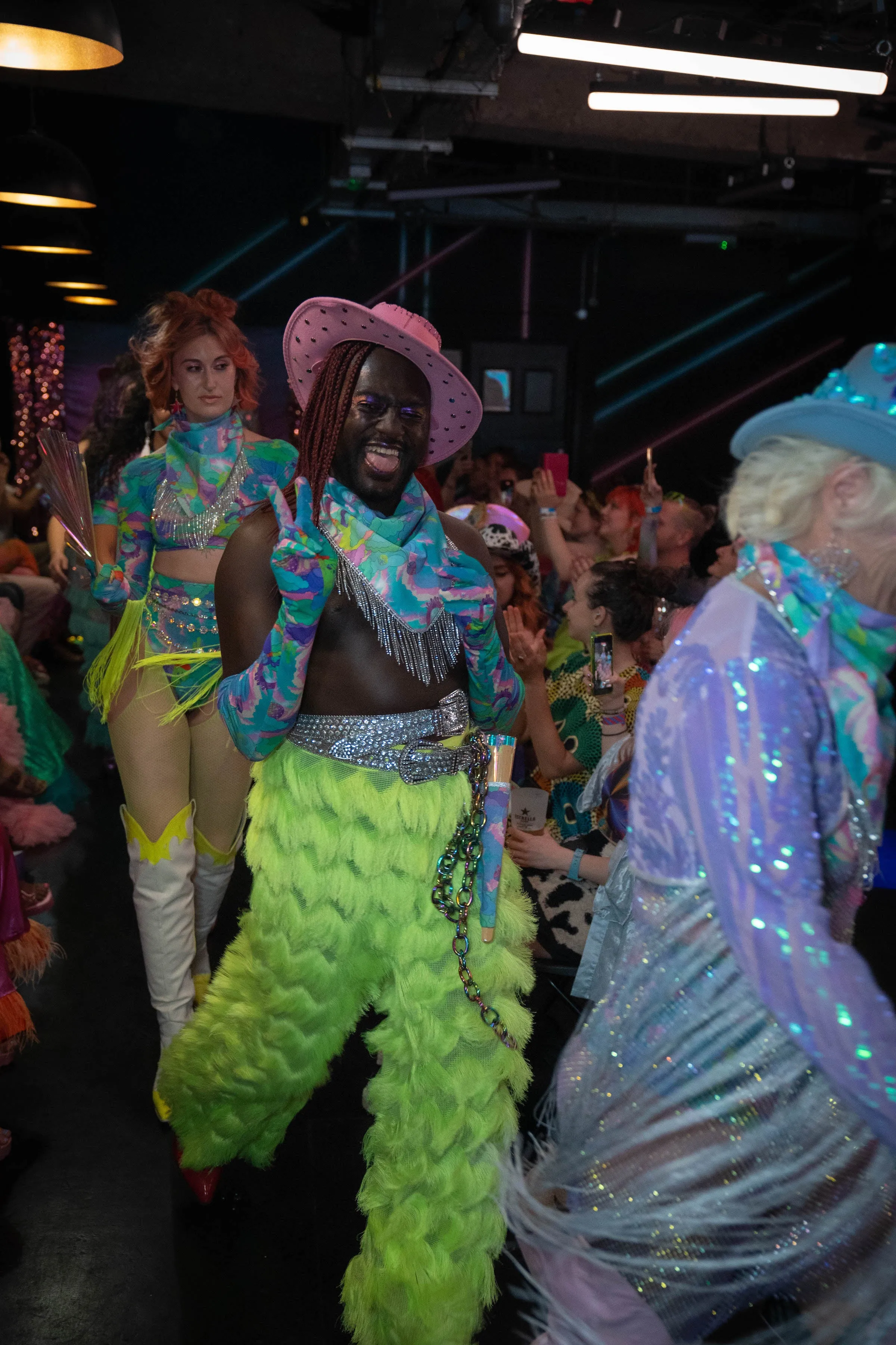 Dallas Fringed Trousers in Neon Yellow