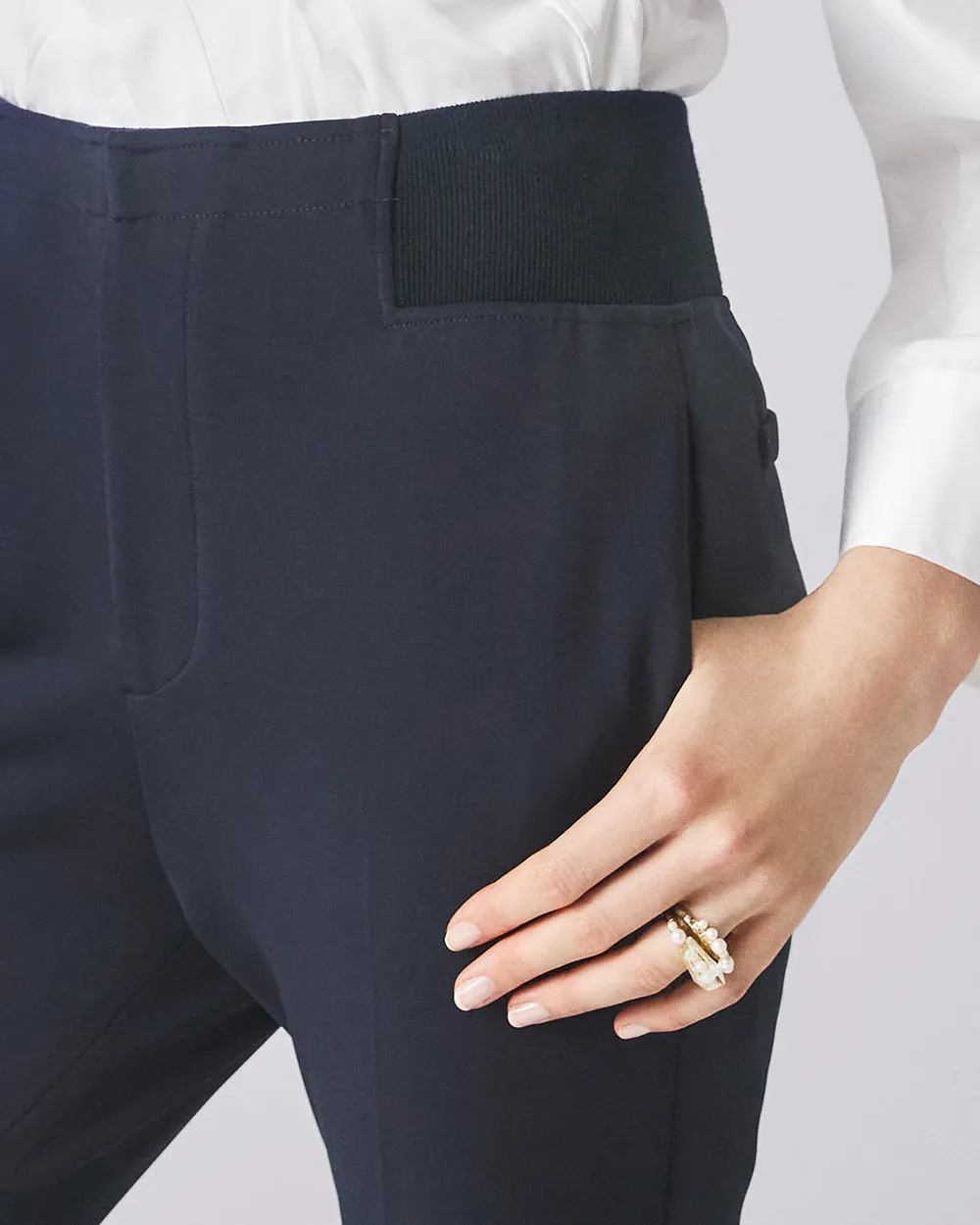 Dark Navy Sculpture Pant