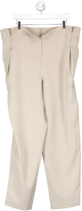 Designer Remix Beige Tailored Trousers UK XXXL