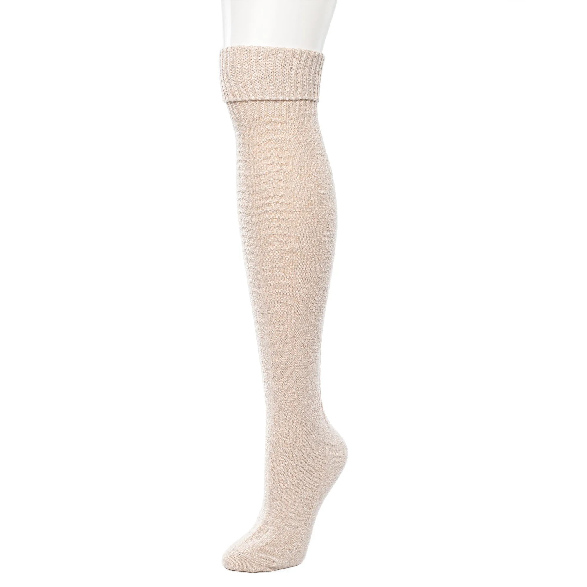 Diamond Stitch Panel Over The Knee Sock