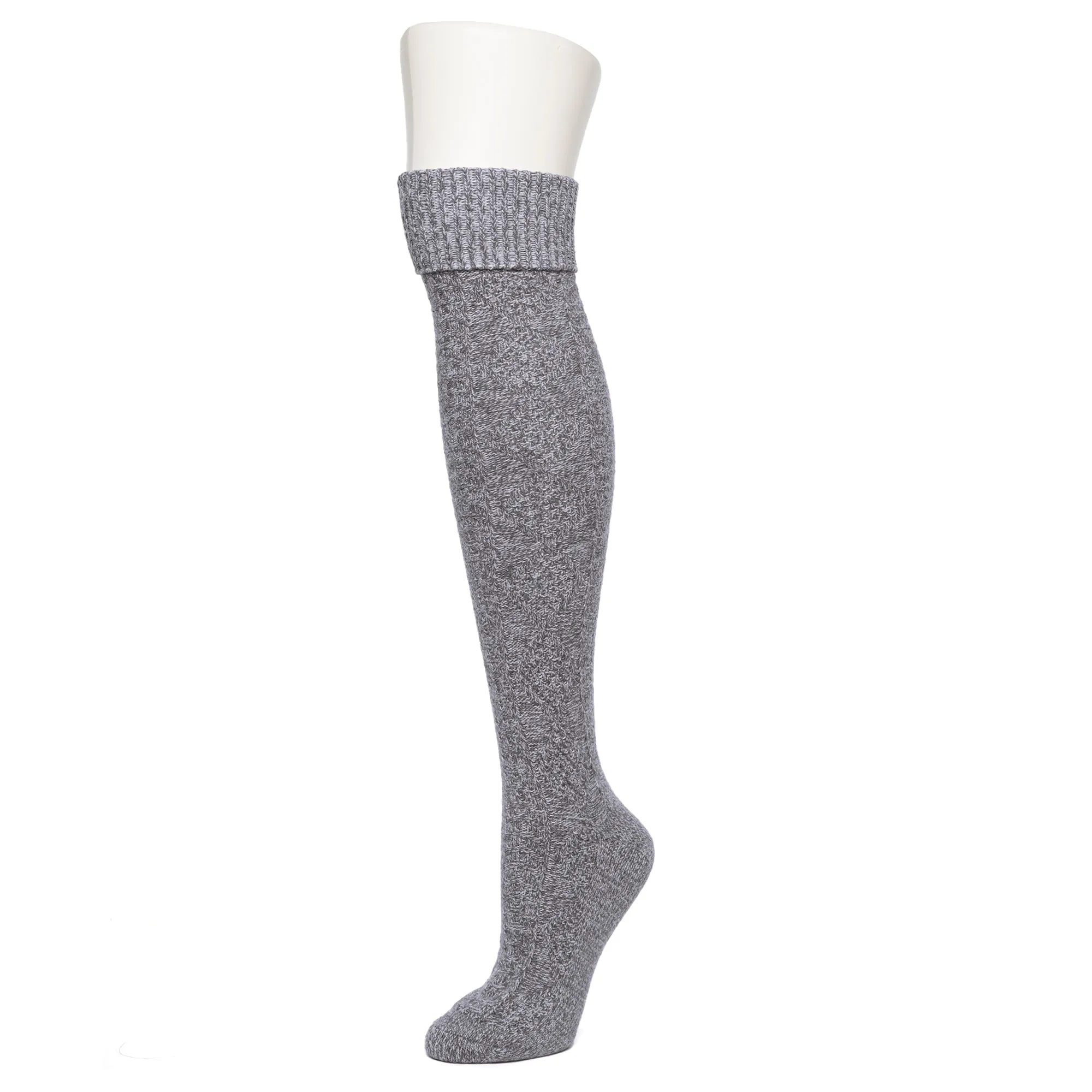 Diamond Stitch Panel Over The Knee Sock