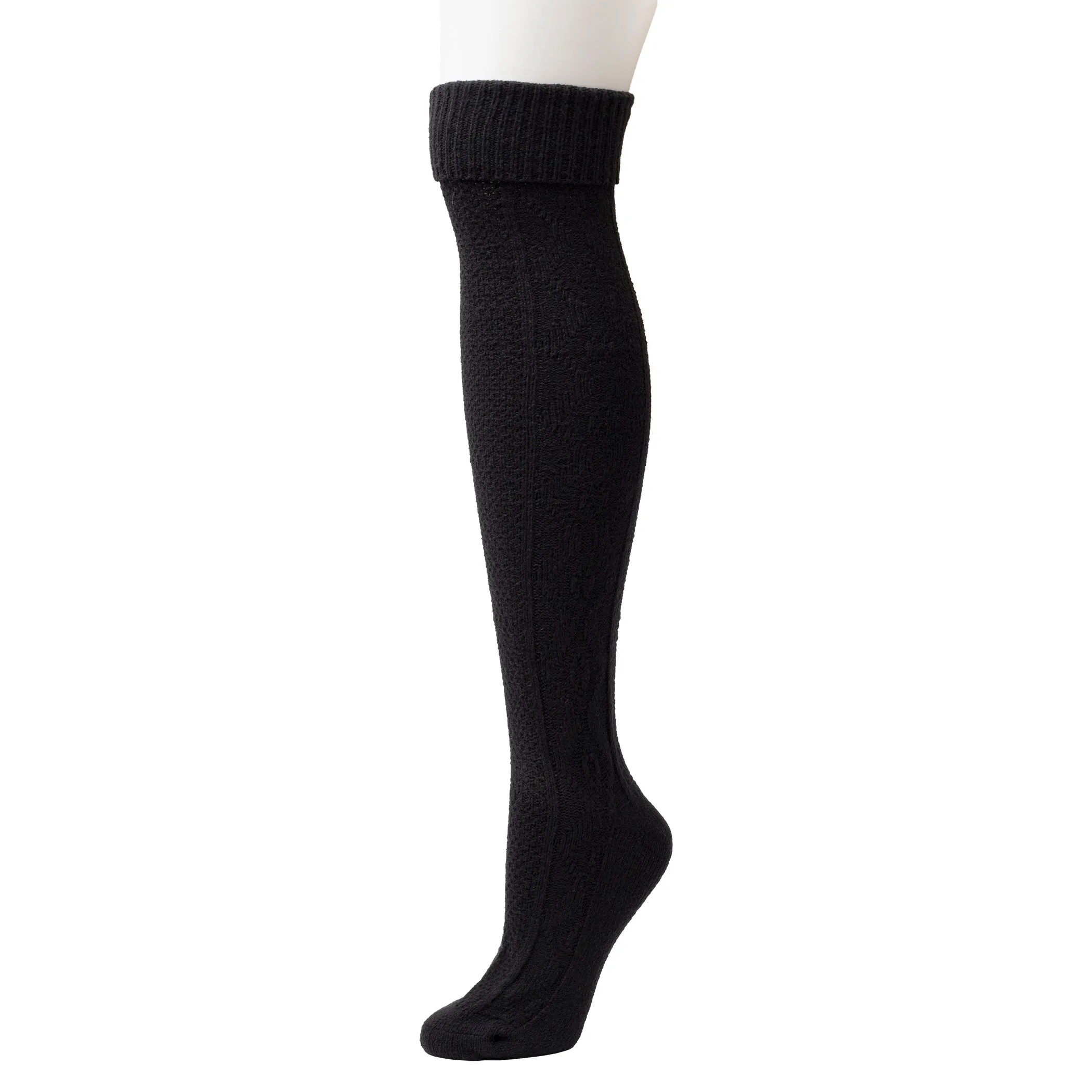 Diamond Stitch Panel Over The Knee Sock