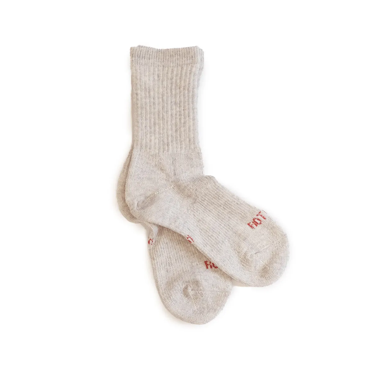 Double Face Mini Crew Socks "Organic Cotton" - Light Grey