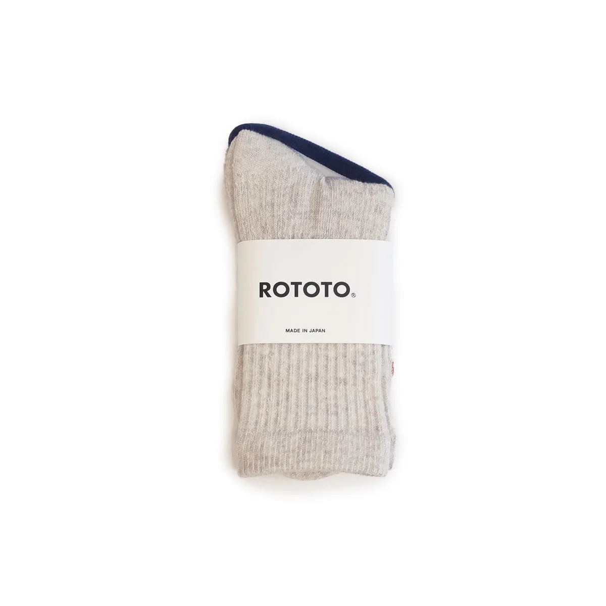 Double Face Mini Crew Socks "Organic Cotton" - Light Grey