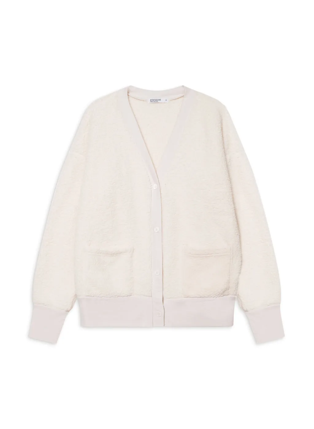 Double Faced Sherpa Oversized Cardigan in Cream