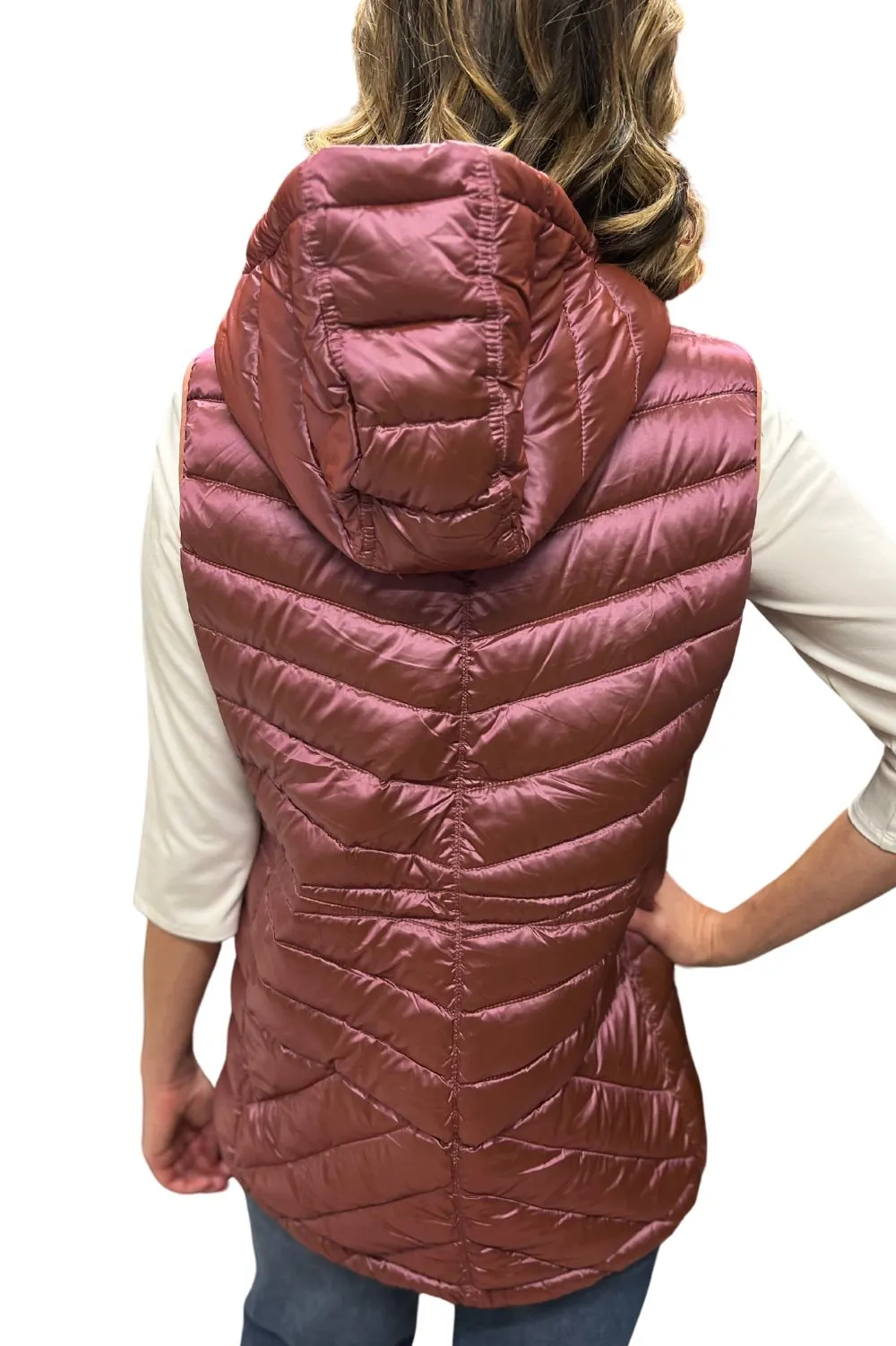 Down Filled Puffer Vest | Rose