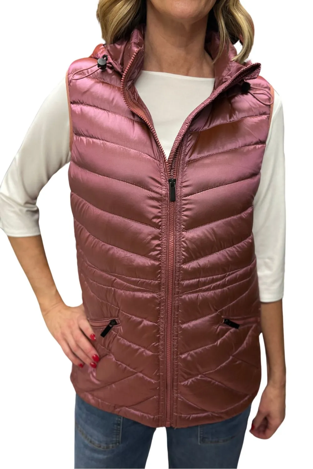 Down Filled Puffer Vest | Rose