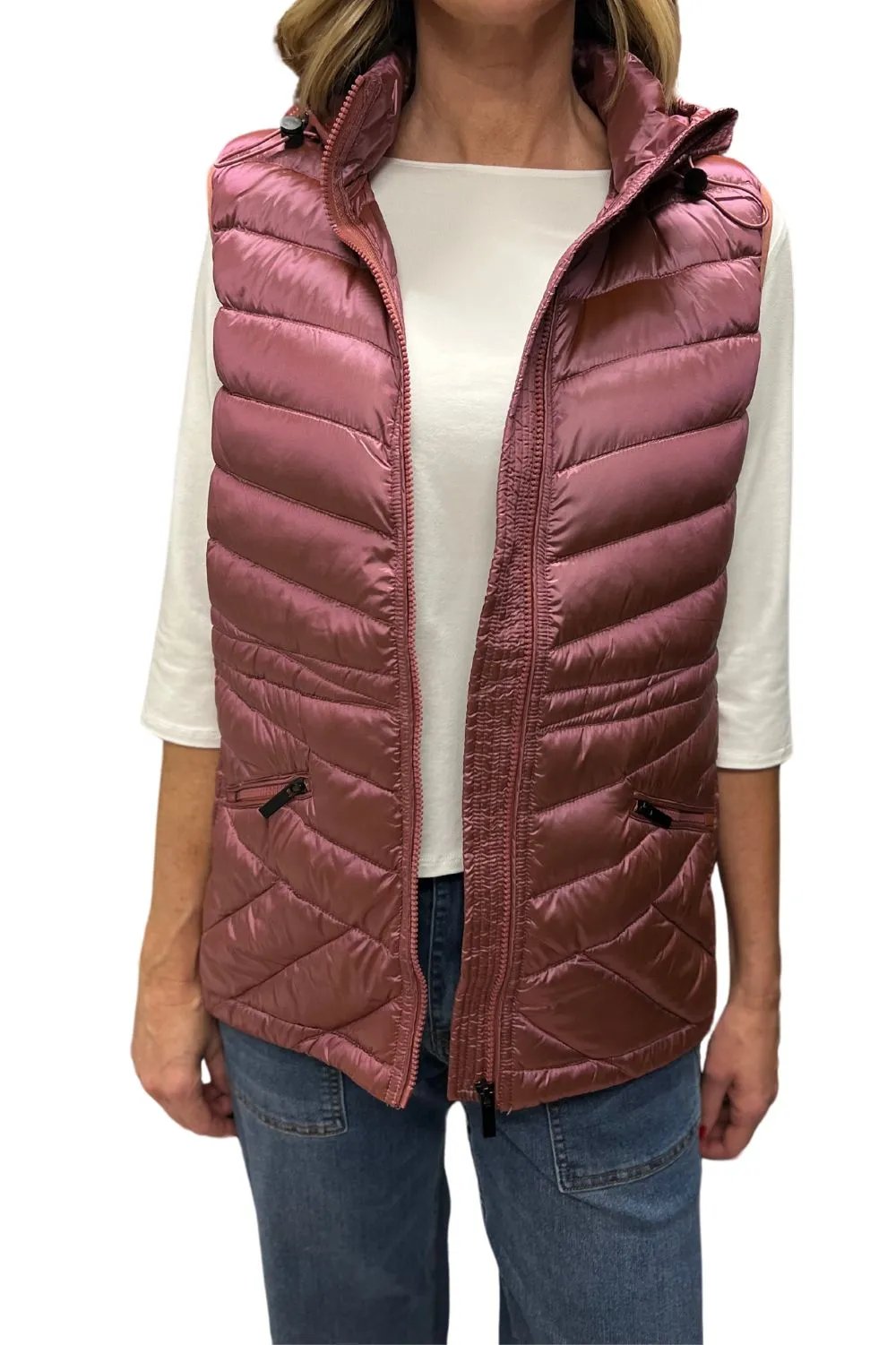 Down Filled Puffer Vest | Rose