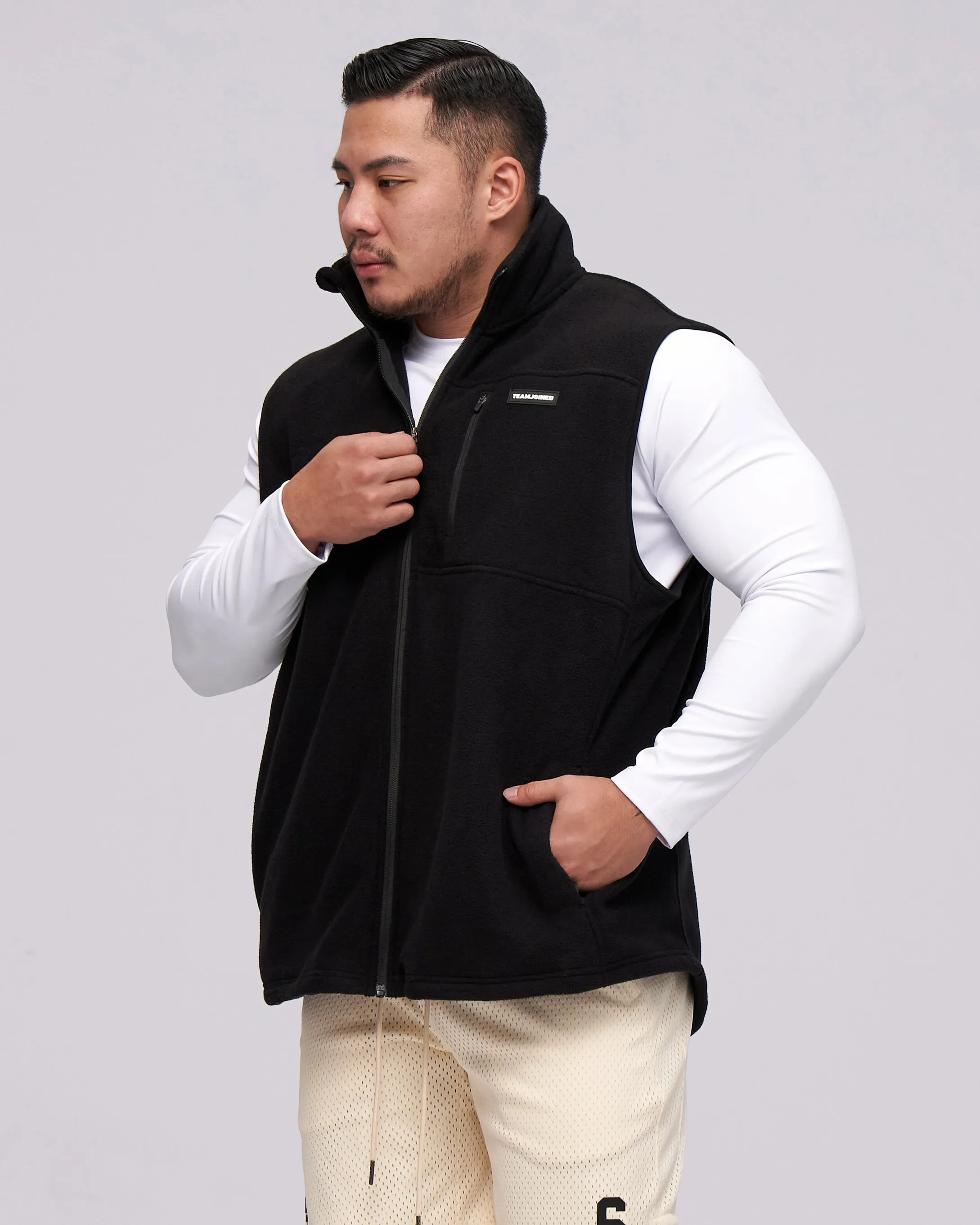 Embroidered Logo Sherpa Vest