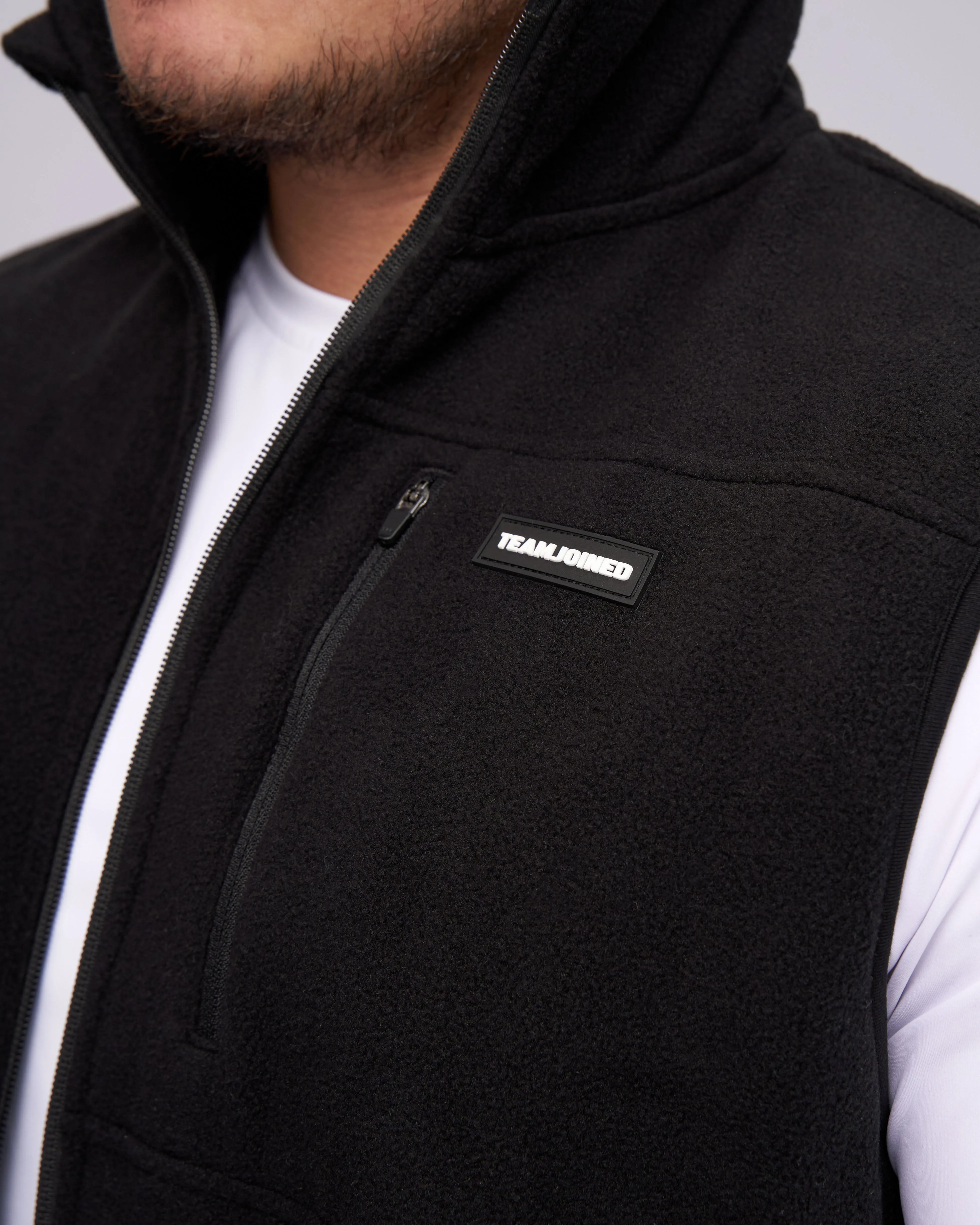 Embroidered Logo Sherpa Vest