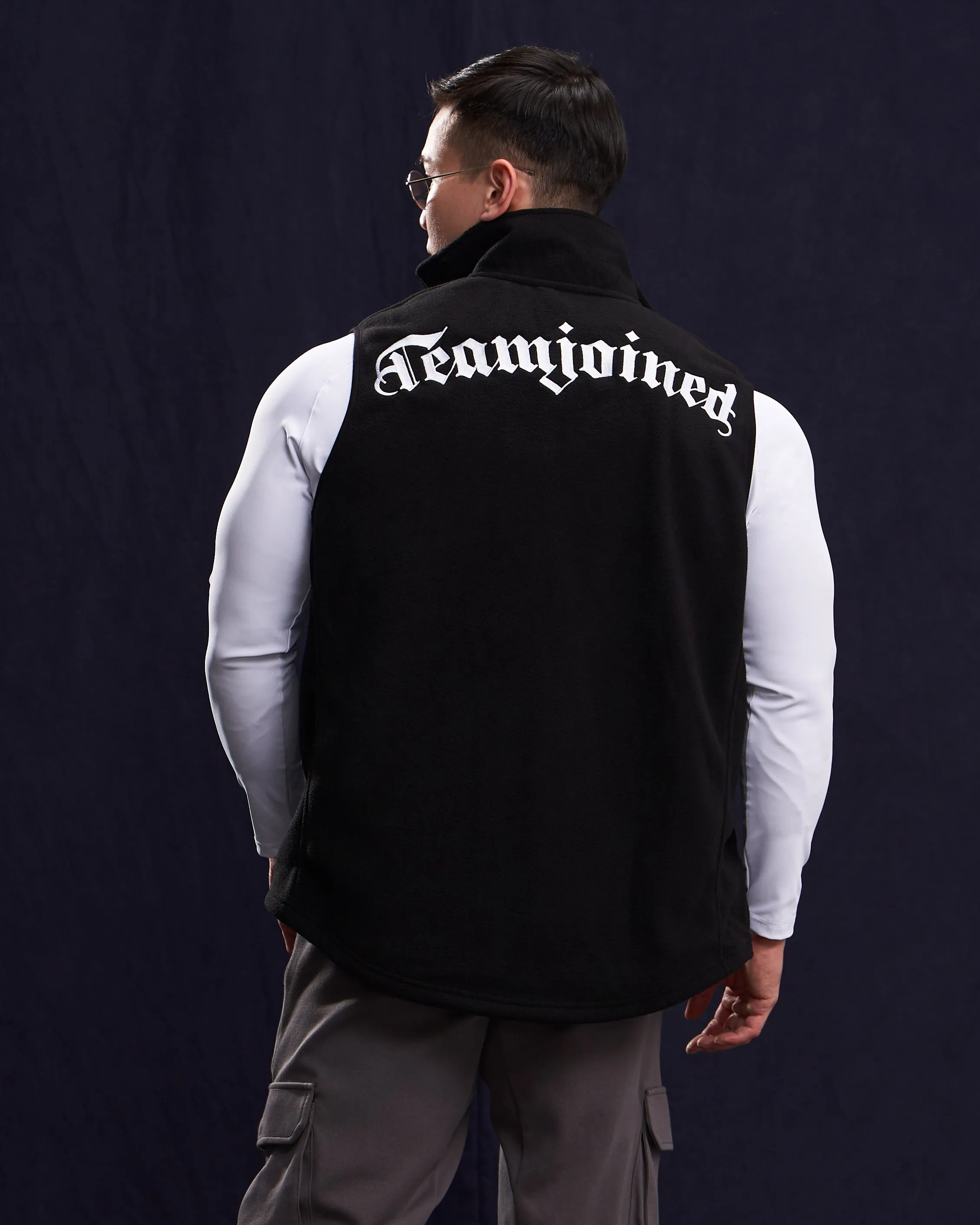 Embroidered Logo Sherpa Vest