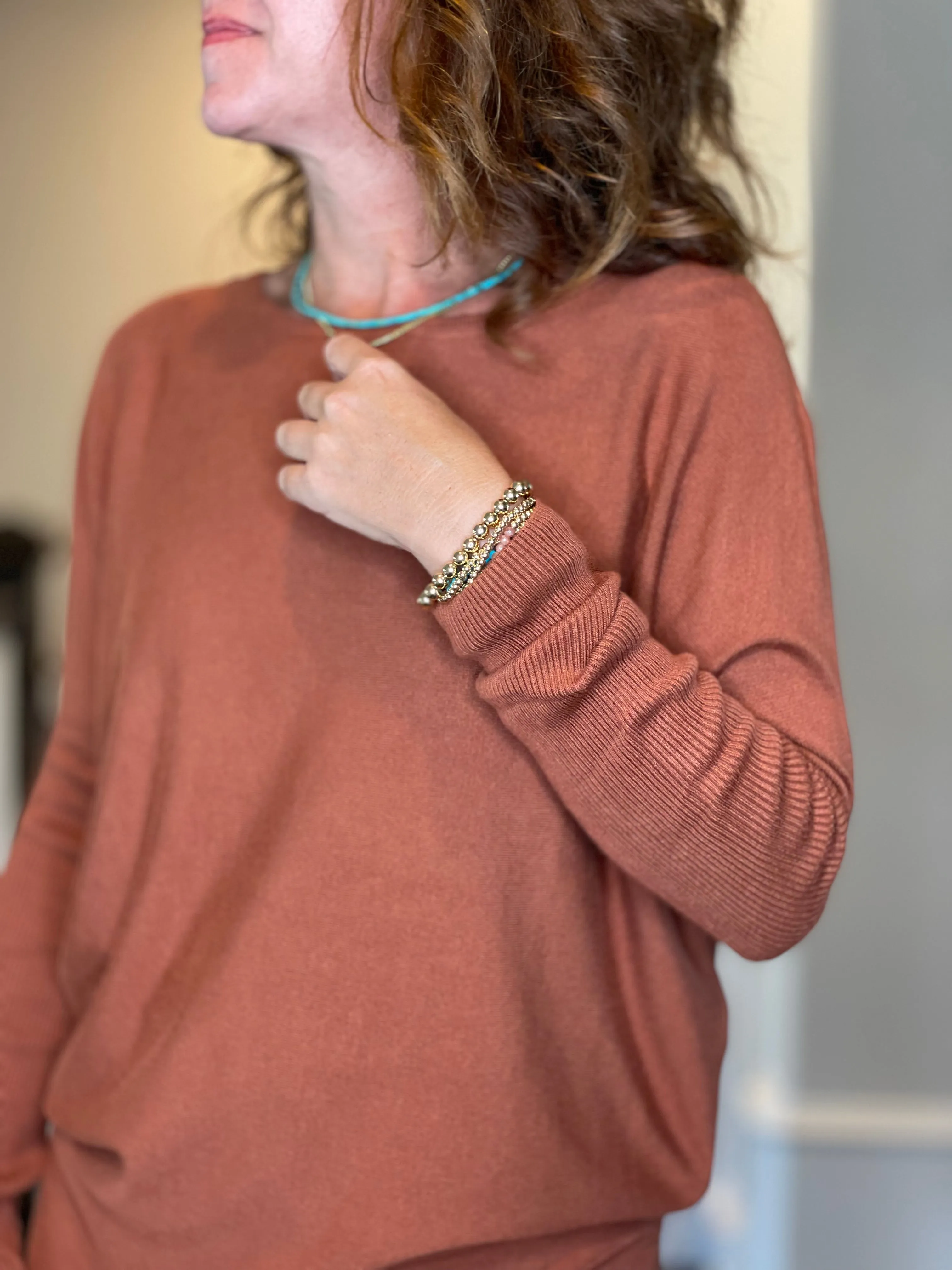 Esqualo Batwing Sweater in Copper