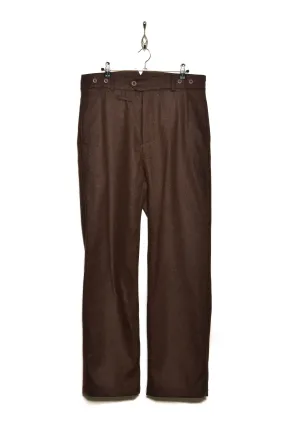 Chocolate Brown Frank Leder Wool Loden Trousers M007/03 - Size 84