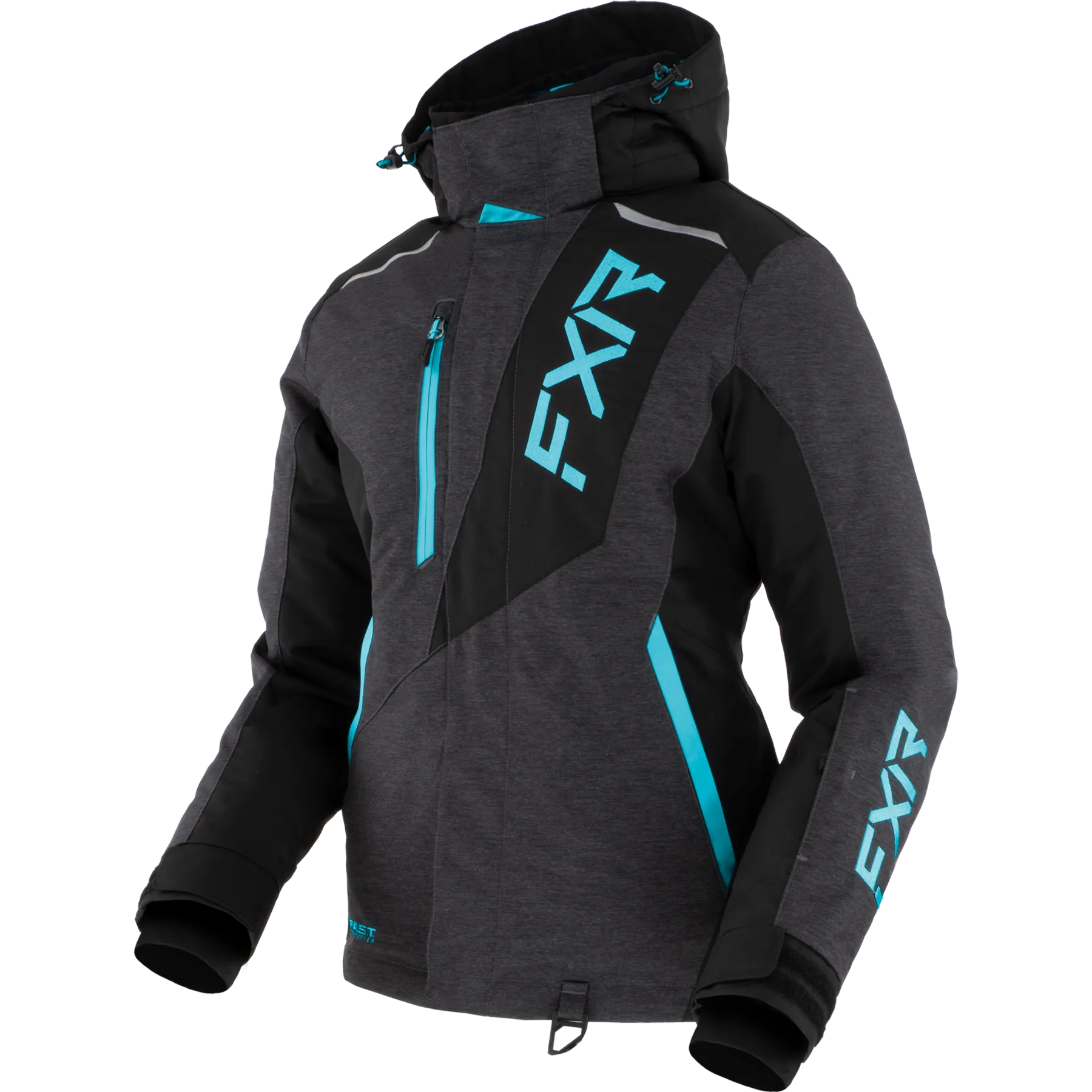 FXR Pulse Womens Jacket Char Heather/Sky Blue