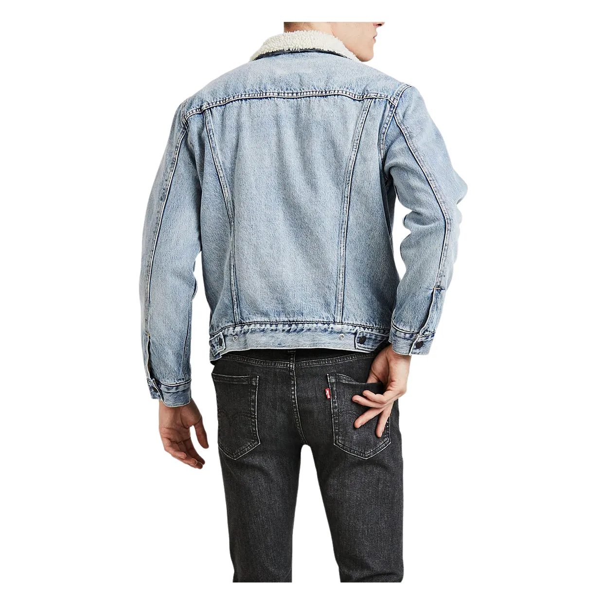 Giubbino Uomo Levi's Trucker Type 3 Sherpa Blu Chiaro