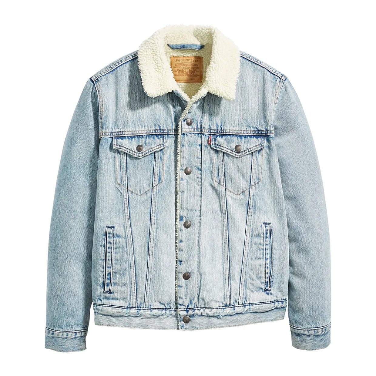 Giubbino Uomo Levi's Trucker Type 3 Sherpa Blu Chiaro