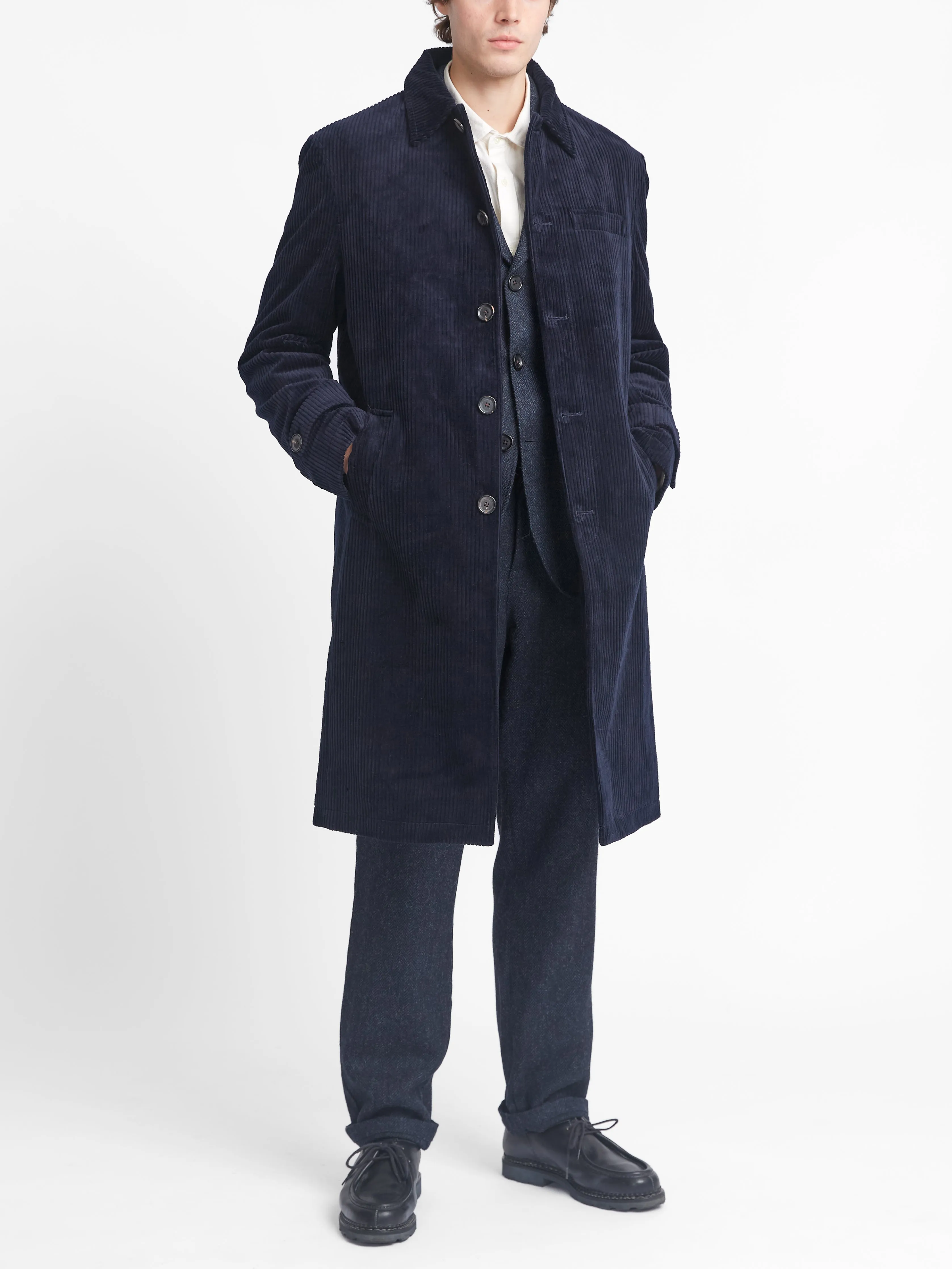 Grandpa Coat Melrose Cord Navy