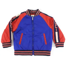 Gucci Baby Red Blue Logo Bomber Sukajan Jacket - 9/12 M