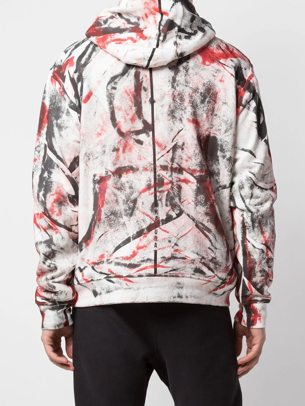 HAND PAINTED HOODIE BLACK/RED