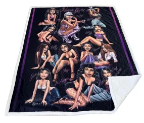 HOMIES - Sherpa HOMIEGIRL PINUP - 50" x 60" Throw Blanket