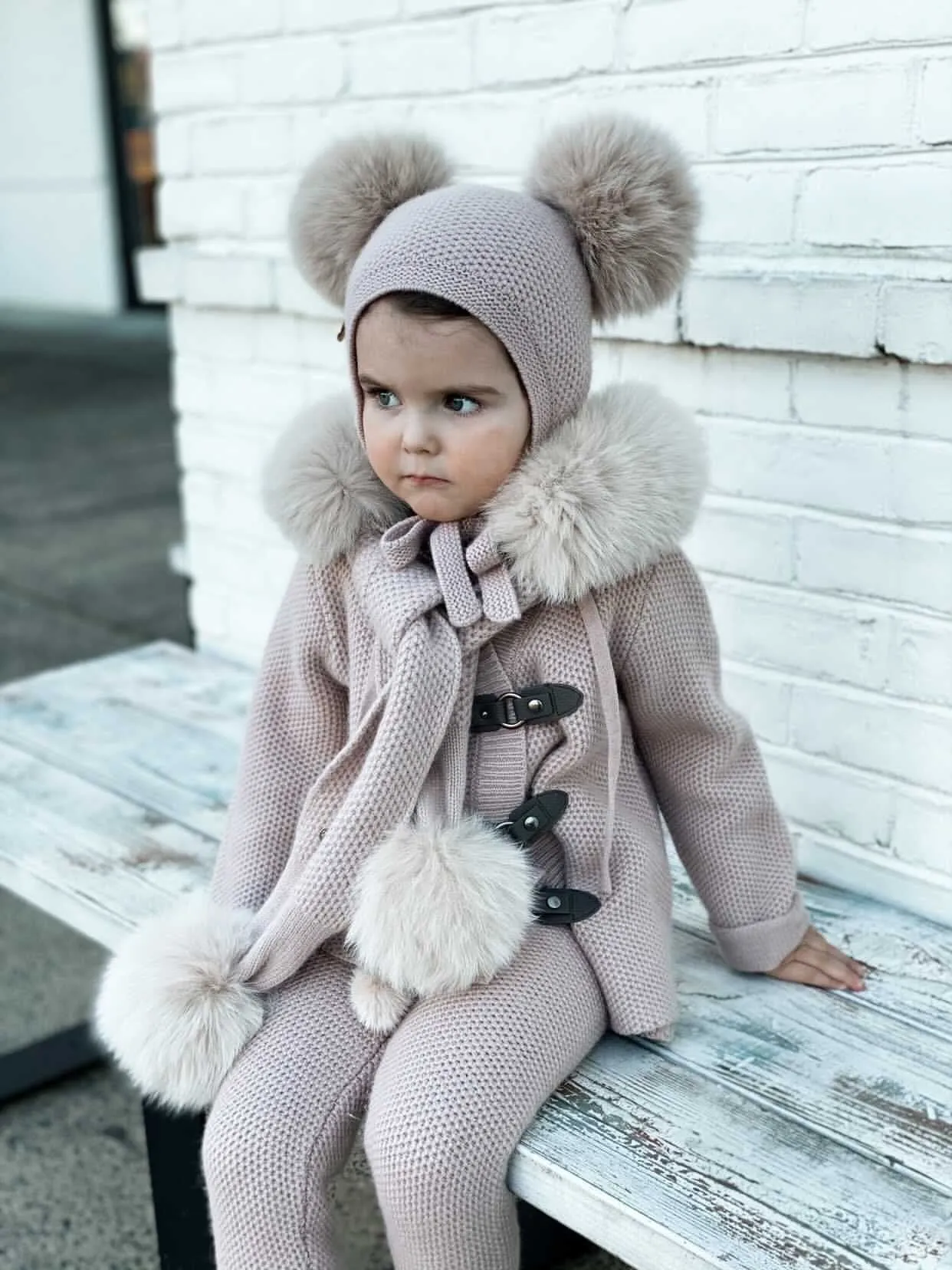 Honeycomb Dusty Pink Cashmere Pram Coat