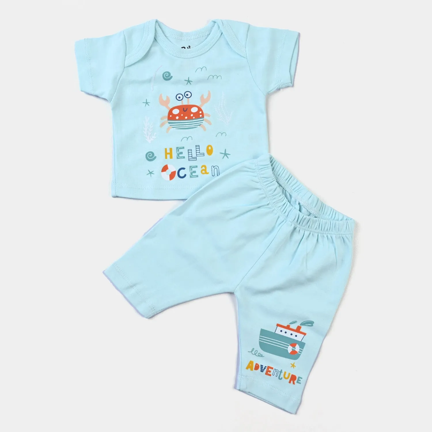 Infant Boys Cotton Poplin 9 Piece Set Marine Life-mIX