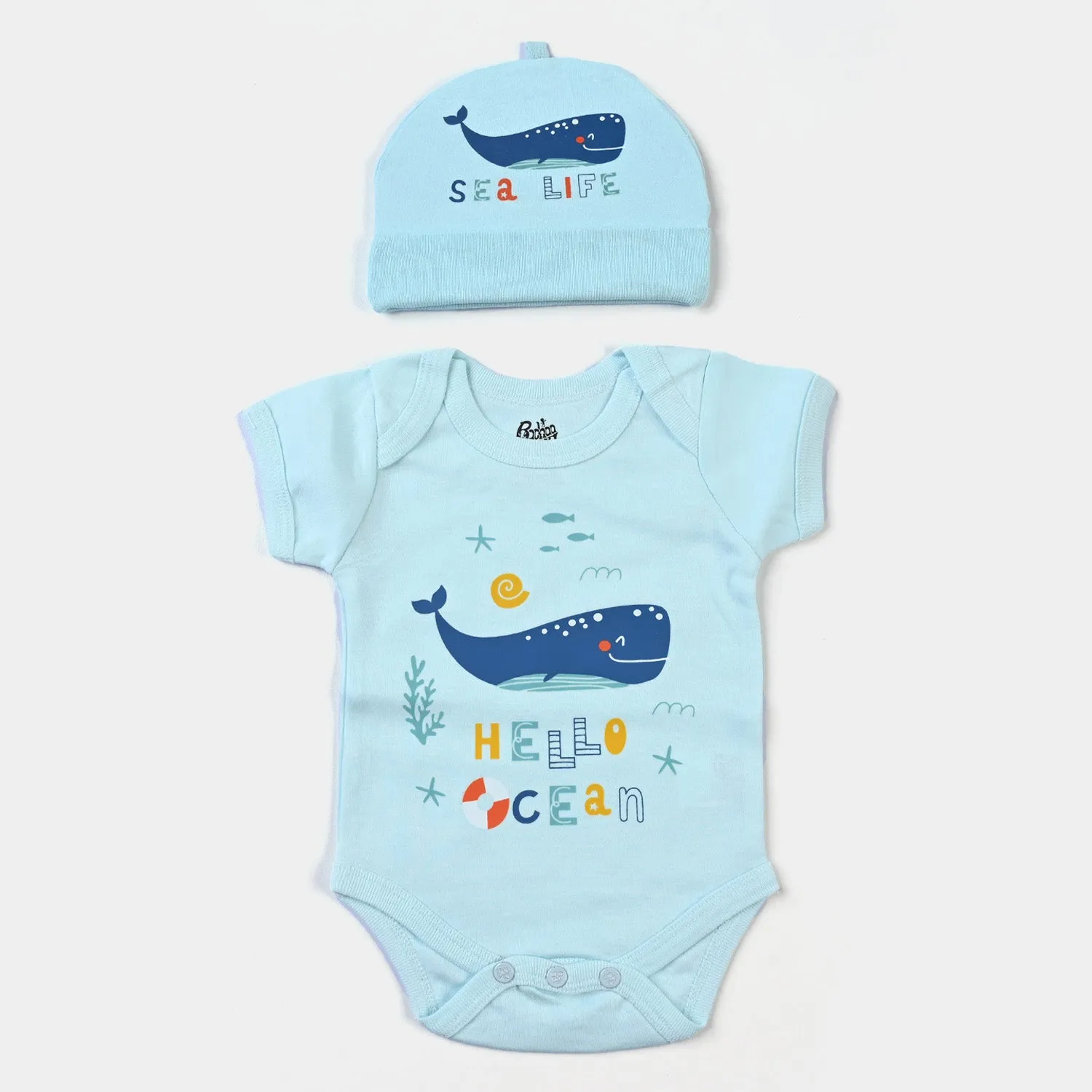 Infant Boys Cotton Poplin 9 Piece Set Marine Life-mIX